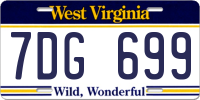 WV license plate 7DG699