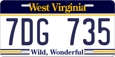 WV license plate 7DG735
