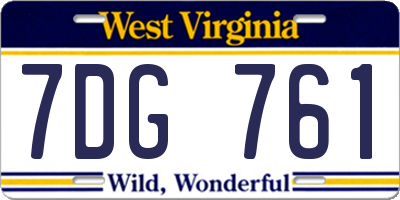WV license plate 7DG761