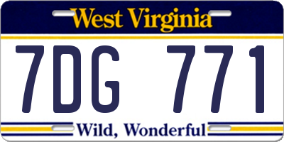 WV license plate 7DG771