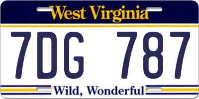 WV license plate 7DG787
