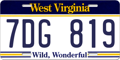 WV license plate 7DG819