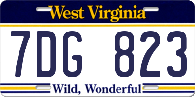 WV license plate 7DG823