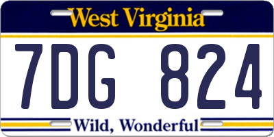 WV license plate 7DG824