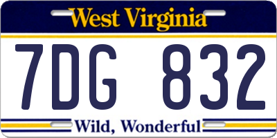 WV license plate 7DG832