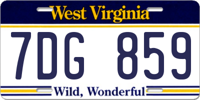 WV license plate 7DG859