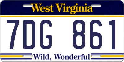 WV license plate 7DG861