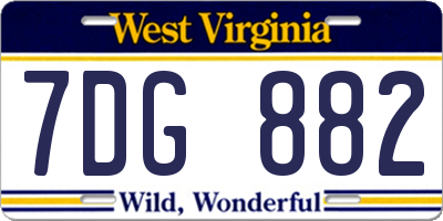 WV license plate 7DG882