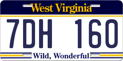 WV license plate 7DH160