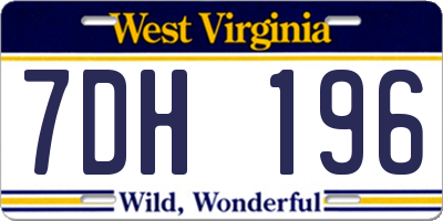 WV license plate 7DH196