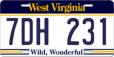 WV license plate 7DH231