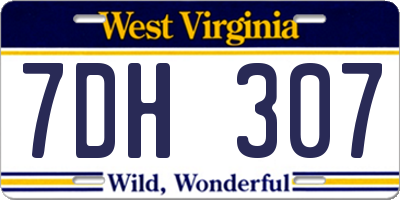 WV license plate 7DH307
