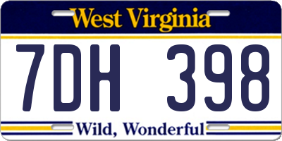 WV license plate 7DH398