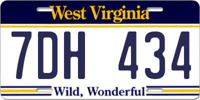 WV license plate 7DH434