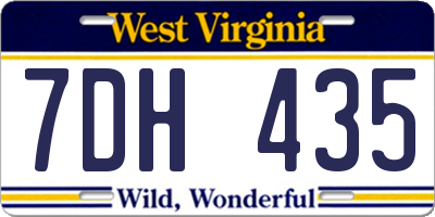 WV license plate 7DH435