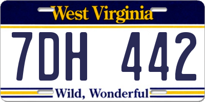 WV license plate 7DH442