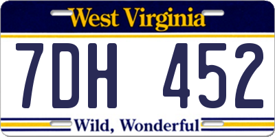 WV license plate 7DH452