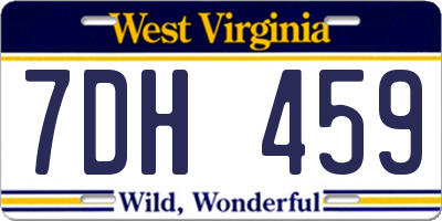 WV license plate 7DH459