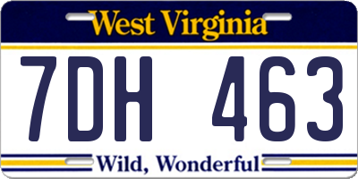 WV license plate 7DH463