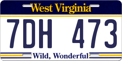 WV license plate 7DH473