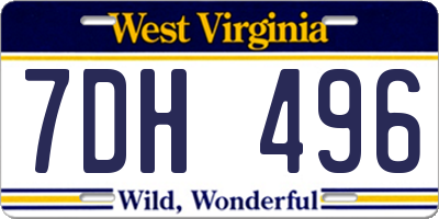 WV license plate 7DH496