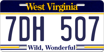 WV license plate 7DH507