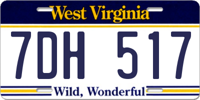 WV license plate 7DH517