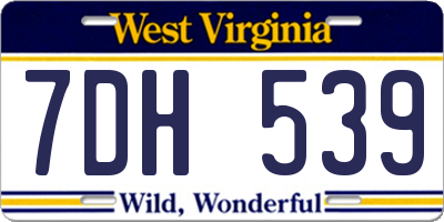 WV license plate 7DH539