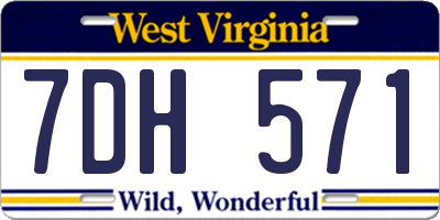WV license plate 7DH571