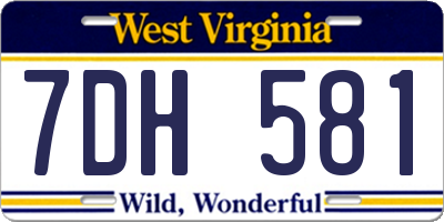 WV license plate 7DH581