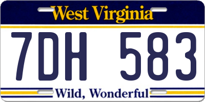 WV license plate 7DH583
