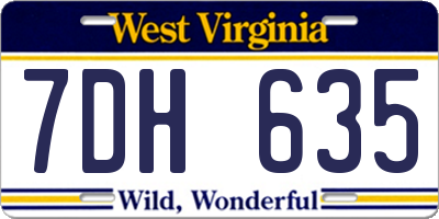WV license plate 7DH635