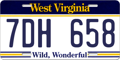WV license plate 7DH658