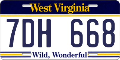 WV license plate 7DH668