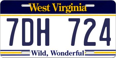 WV license plate 7DH724