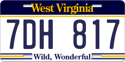 WV license plate 7DH817