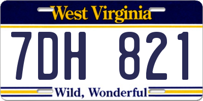 WV license plate 7DH821