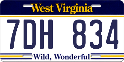 WV license plate 7DH834