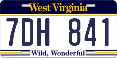 WV license plate 7DH841