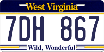 WV license plate 7DH867