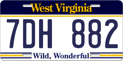 WV license plate 7DH882