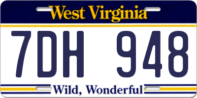 WV license plate 7DH948