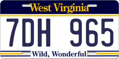 WV license plate 7DH965