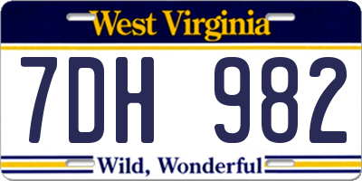 WV license plate 7DH982