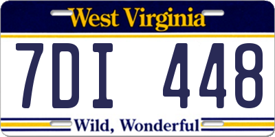 WV license plate 7DI448