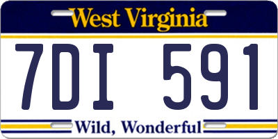 WV license plate 7DI591