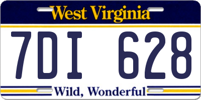 WV license plate 7DI628