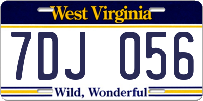 WV license plate 7DJ056