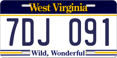 WV license plate 7DJ091