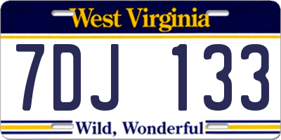 WV license plate 7DJ133